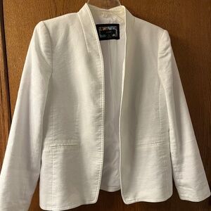 J crew White Linen Blazrr
